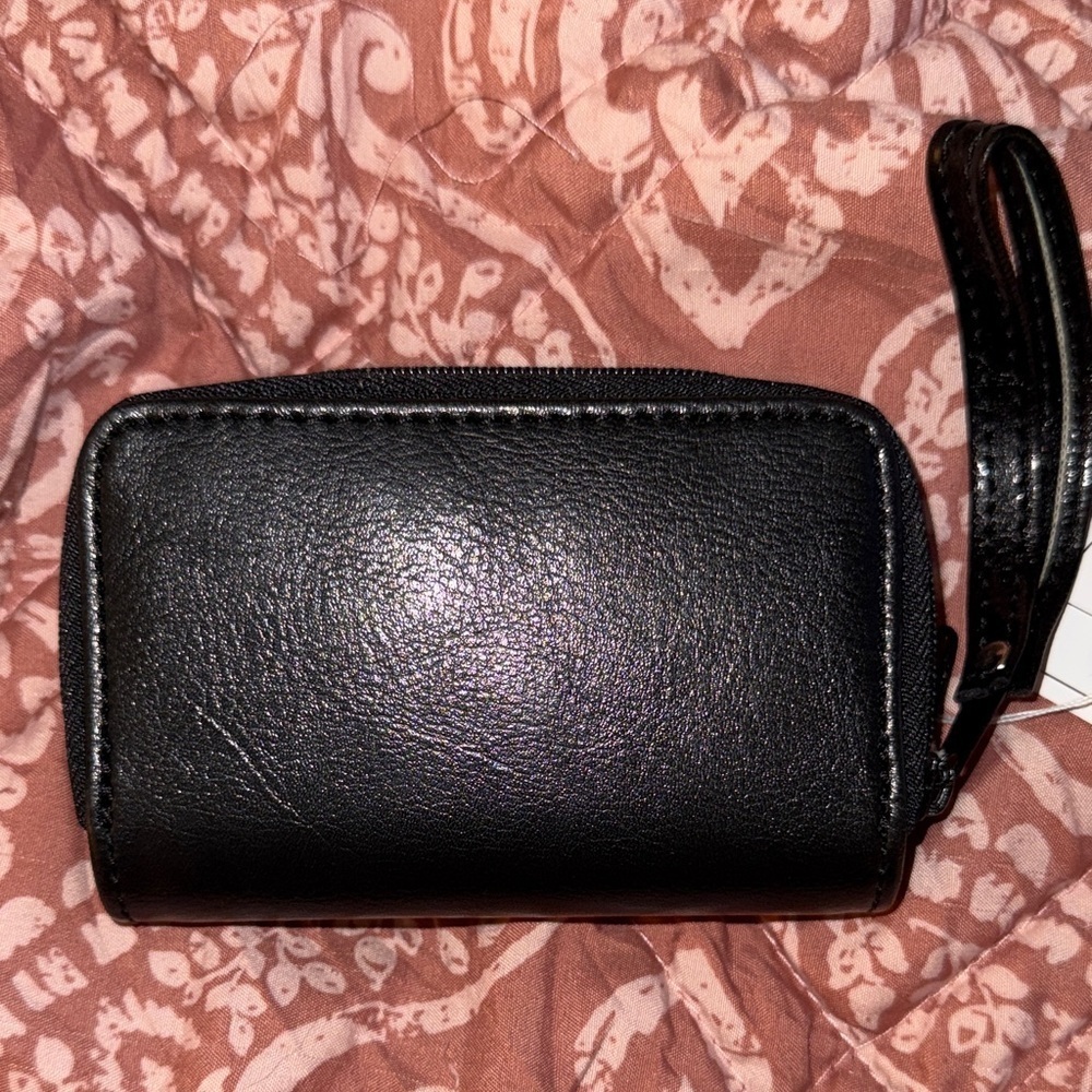 Black Leather Wristlet